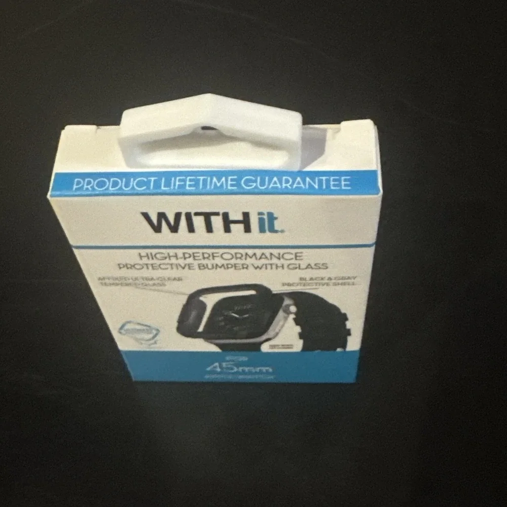 NEW WITHit Dual Layer Full Protection Cover Bumper w/ Glass for 45MM Apple Watch